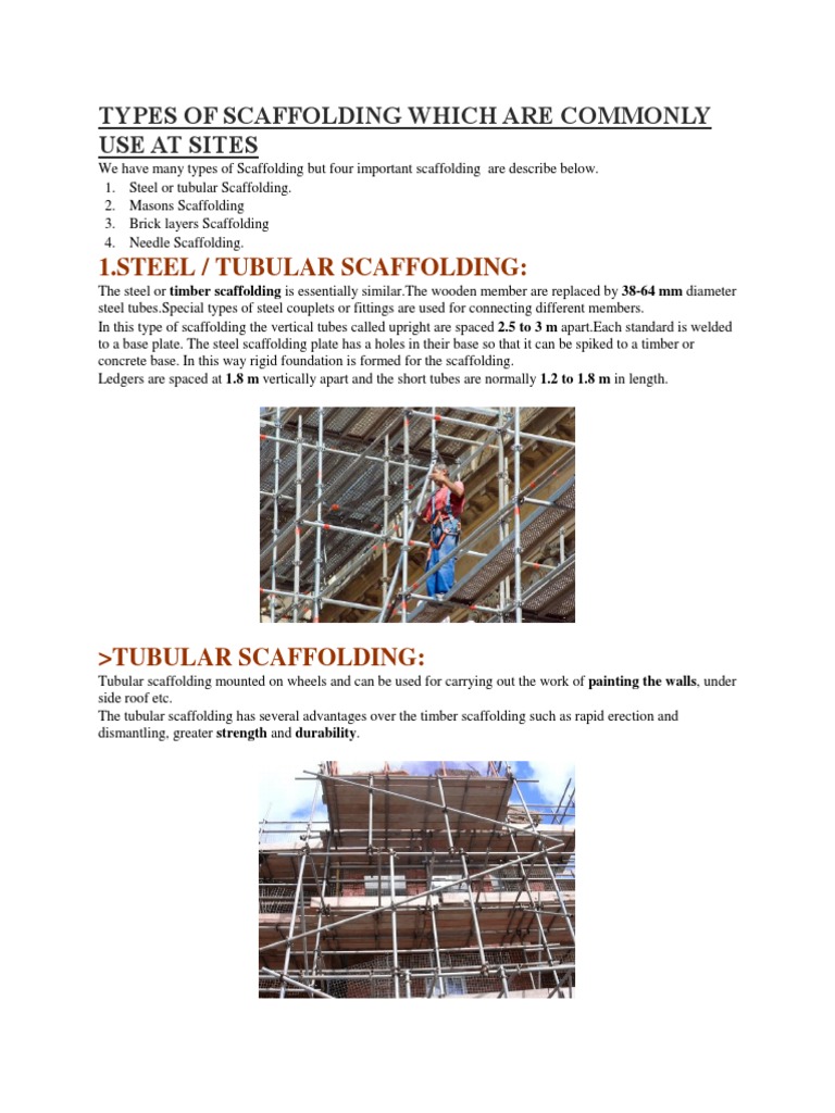 Common Types of Scaffolding Explained | PDF | Home & Garden