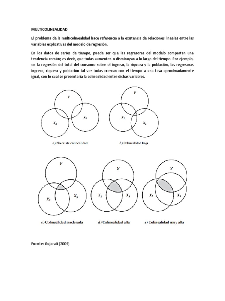 Problemas de Multicolinealidad en Regresión | PDF | Multicolinealidad ...