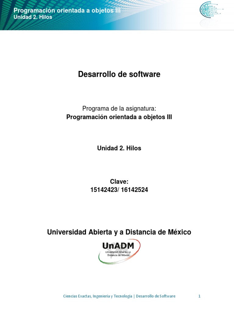 Unidad 2 Hilos PDF | PDF | Hilo (Computación) | Java (lenguaje de ...