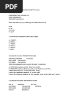 SQL Exam Questoins