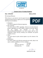 Appointment Letter for Technical Engineer