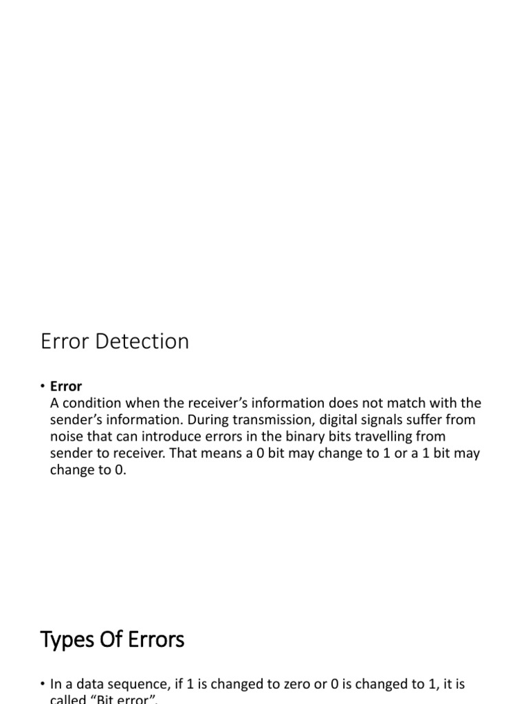 Error Detection Codes | PDF | Error Detection And Correction | Subtraction image.