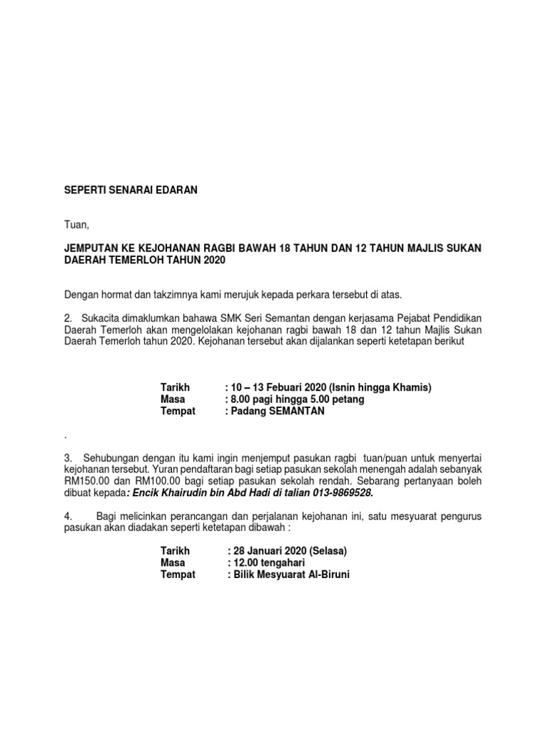 Seperti Senarai Edaran | PDF