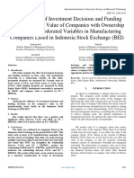 The Influence of Investment Decisions and Funding Decisions on the Value of Companies with Ownership Structure as Moderated Variables in Manufacturing Companies Listed in Indonesia Stock Exchange (BEI)