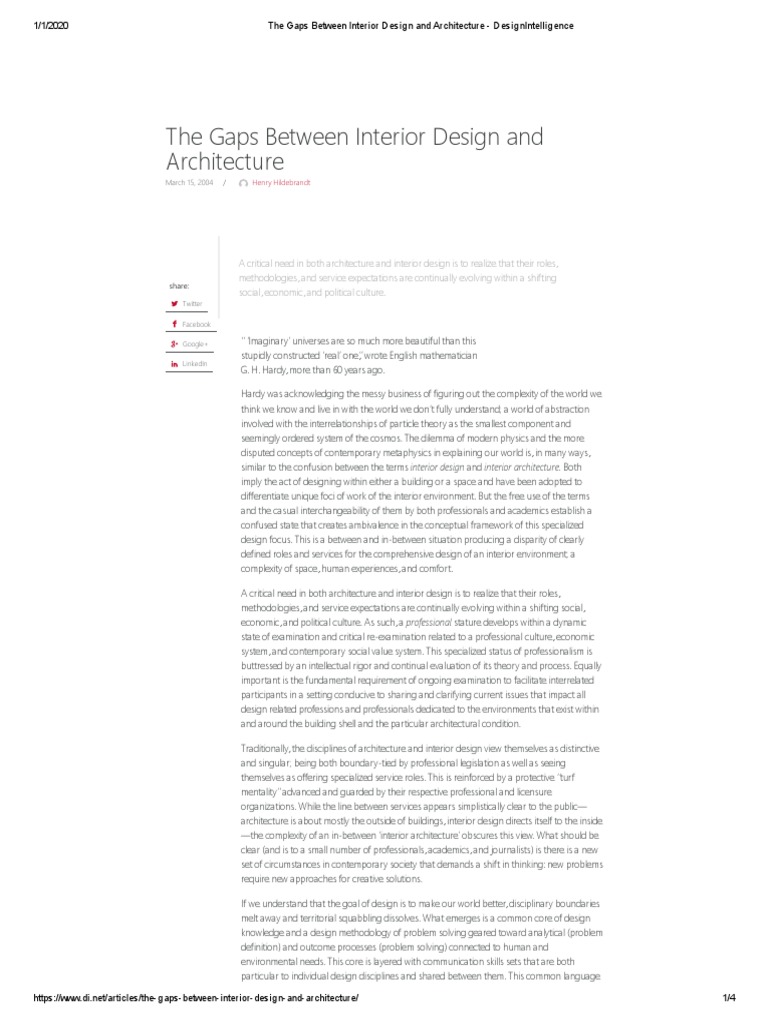 The Gaps Between Interior Design and Architecture DesignIntelligence ...