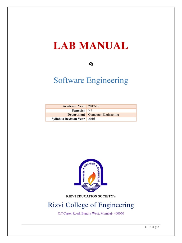 Lab Manual of Software Engineering Complete | PDF | Risk Management