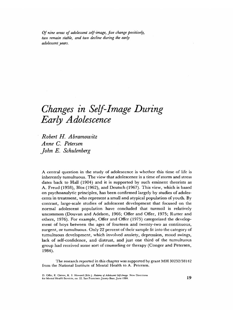 Adolescent Self-Image Changes | PDF | Body Image | Adolescence