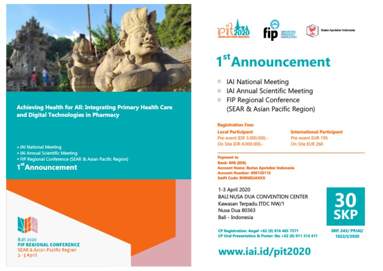 1st Announcement FIP Regional Conference & PIT IAI 2020 PDF | PDF ...