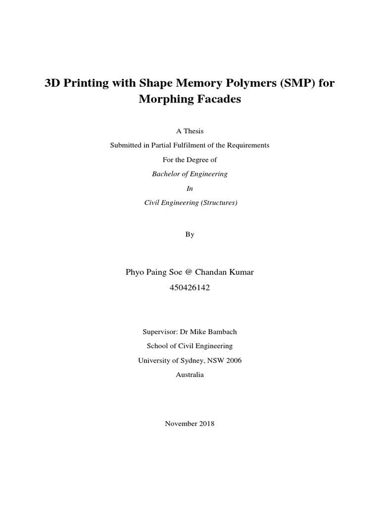 3d Printing With Shape Memory Polymers Smp For Morphing Facades Pdf