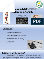 The Role of A Mathematics Student (SEMINAR100) - PPT