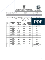 Documents Required For Admissions To Engineering Pharmacy Agriculture Fisheries and Dairy Technology Courses