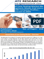Global Point of Care Testing Market (By Diagnostics Segment, Mode, End Users, Regions), 100 Company Profiles - Forecast To 2025
