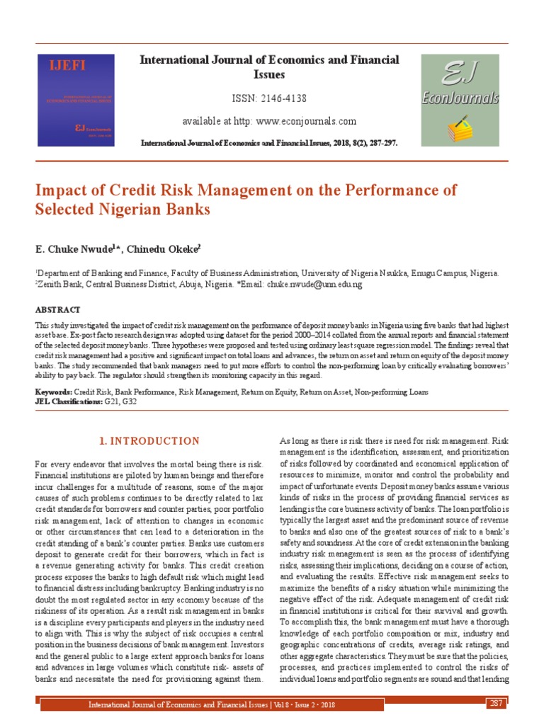 Credit Risk Management in Nigerian Banks | PDF | Risk Management | Banks