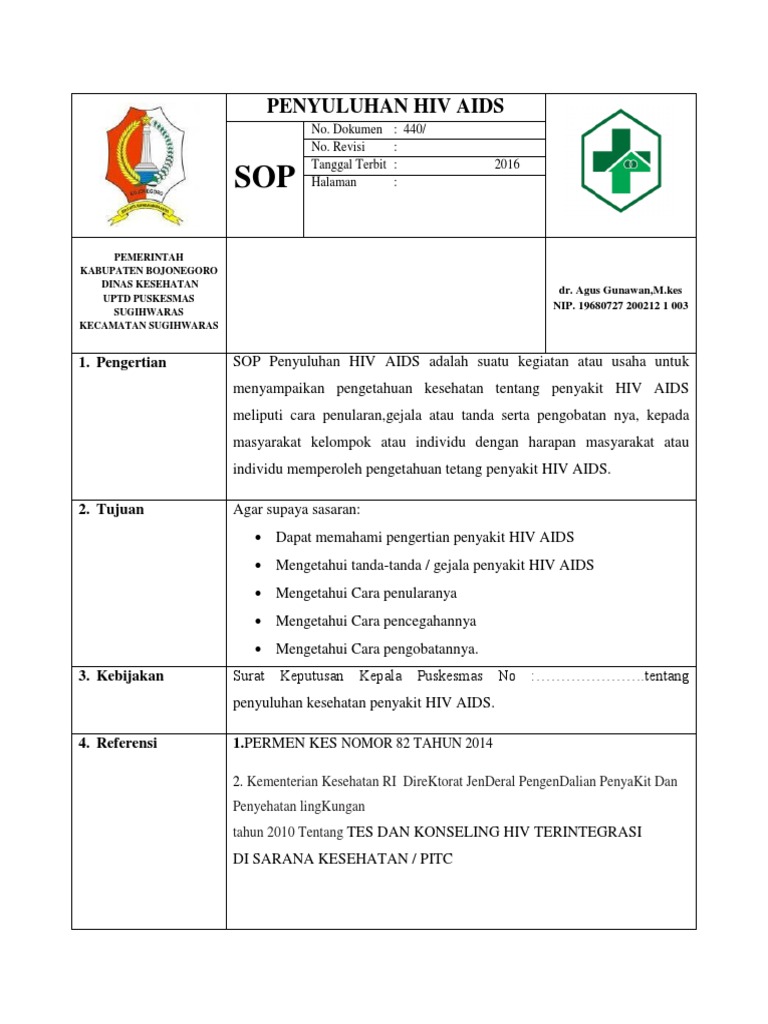 SOP Penyuluhan HIV AIDS | PDF