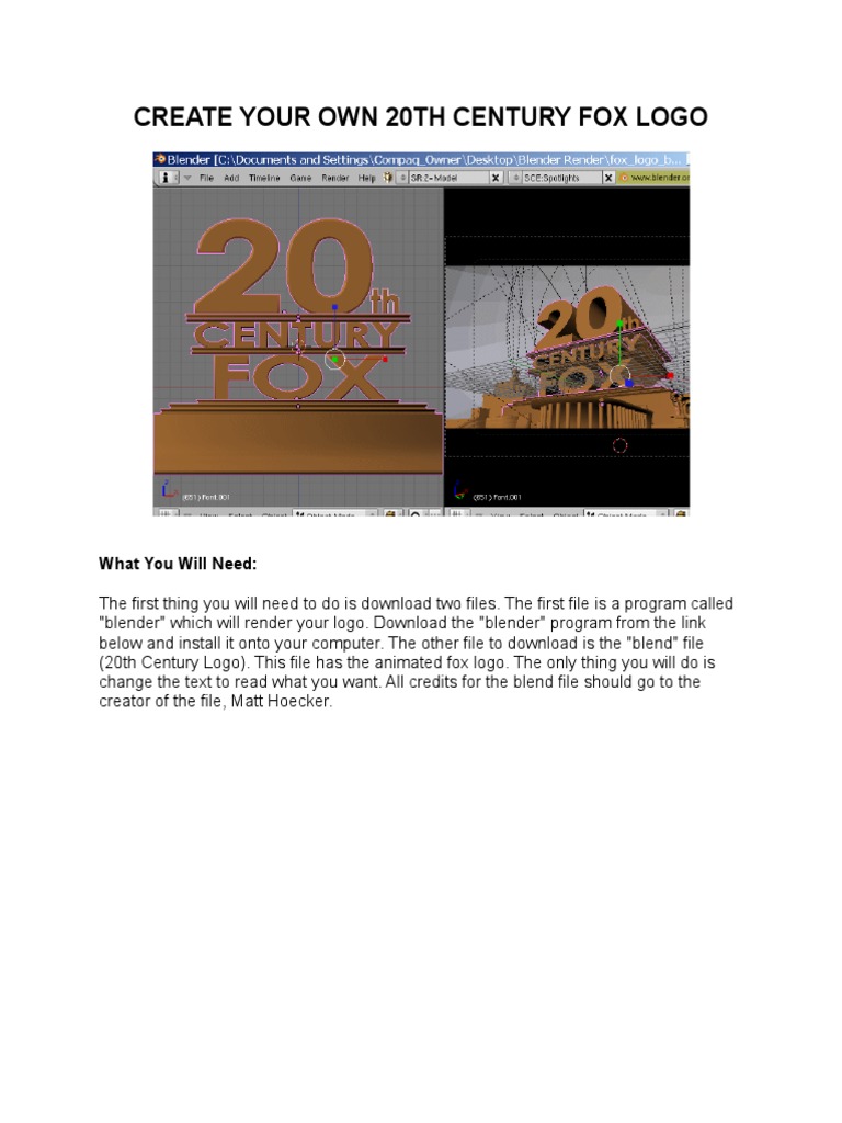 20th Century Fox Logo Blender