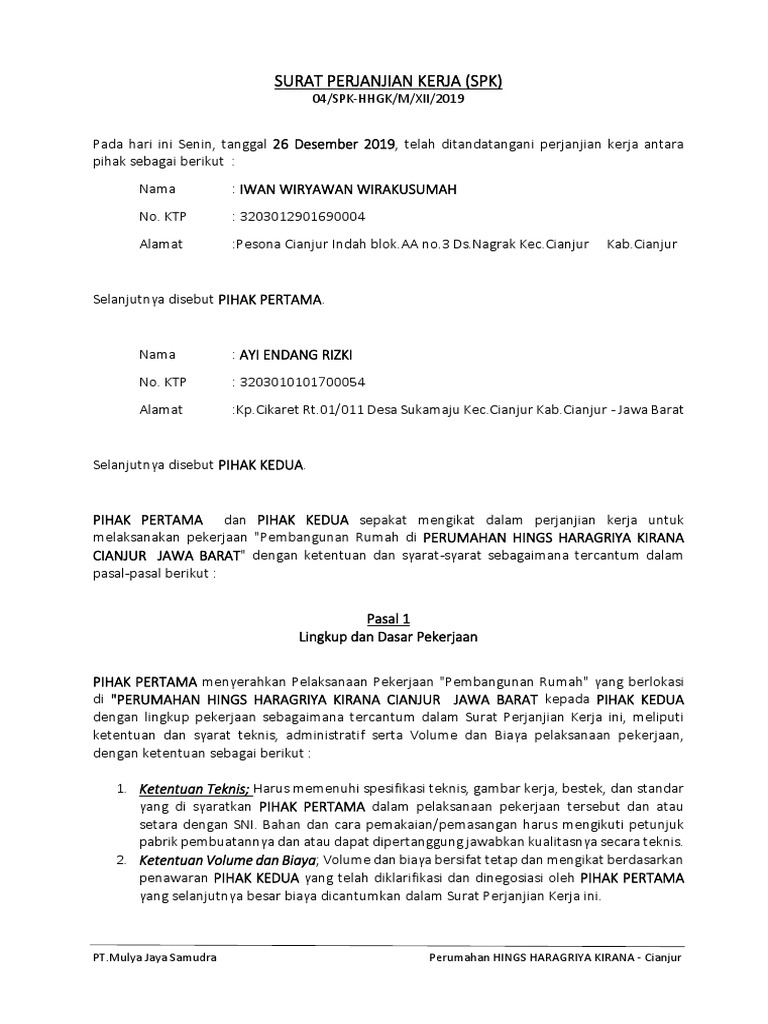 SPK Konstruksi | PDF