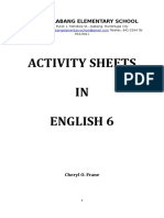 ACTIVITY SHEETS IN ENGLISH 6 by C.O.Frane