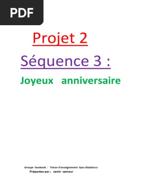 Pro 2 Sequence 3 La Fete 4ap Samir Samour Genre Grammatical Nombre Grammatical