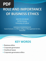 Role and Importance of Business Ethics