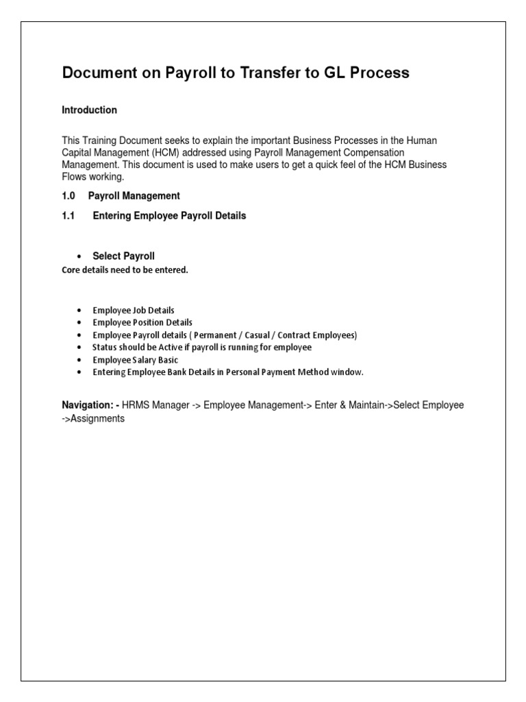 Document On Payroll To GL Process | PDF | Payroll | Salary