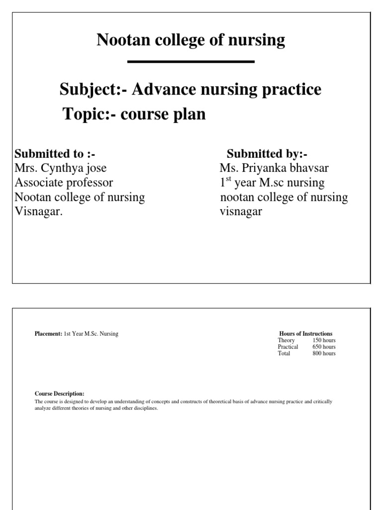 Anp Course Plan PDF | PDF | Conceptual Model | Health Care