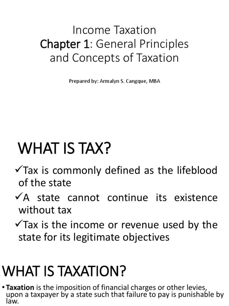 Income Taxation CHAPTER 1 | PDF | Tax Noncompliance | Taxpayer