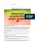 Alimentatia Caracteristica Grupei Sanguine