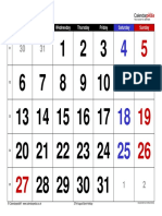 Calendar August 2018 Large Numerals