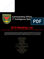 2019 Reading List For Commanding - Officer - 1 - ST - Intelligence - Bat PDF