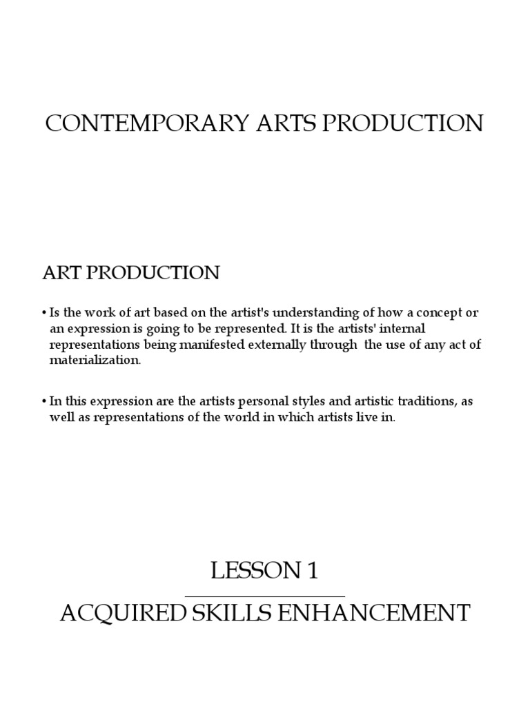 Contemporary Arts Production | PDF | The Arts | Language Acquisition