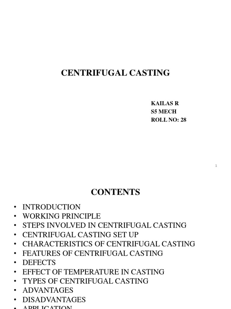 Centrifugal Casting Process Overview | PDF | Casting (Metalworking ...