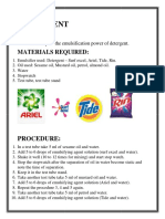 Comparing Emulsification Power of Detergents