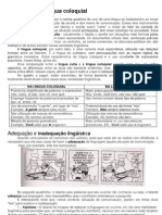 Diferenças entre língua culta e coloquial