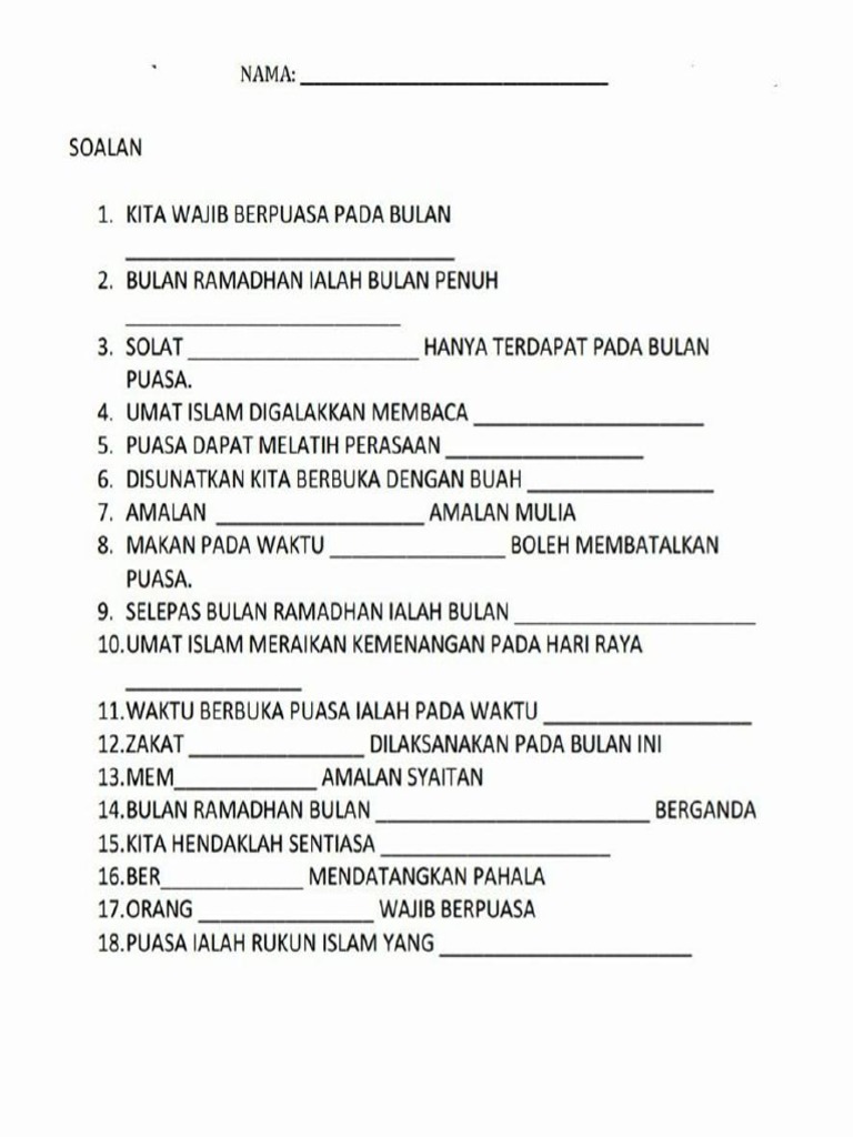 Teka Silang Kata Program Ihya Ramadan