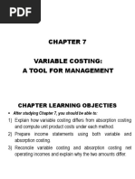 Chapter 7 Variable Costing A Tool For Management