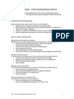 LearningOutcomesFandBService PDF