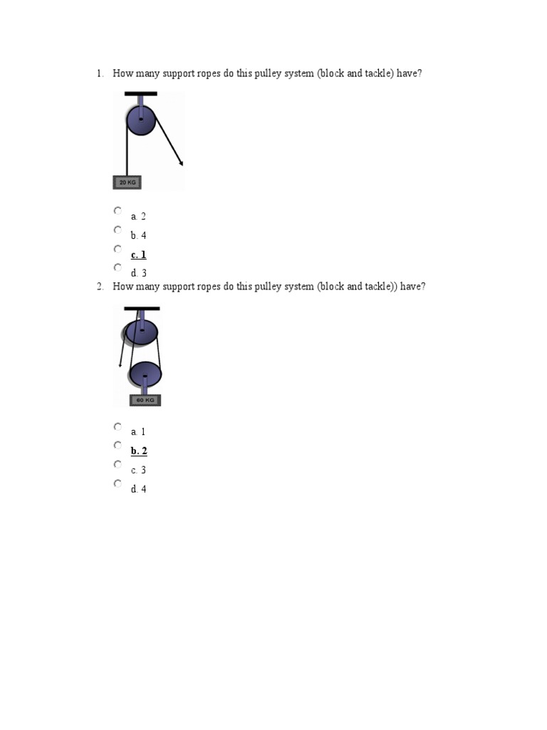 PULLEYS Mechanical Aptitude Test Download Free PDF Mechanical Engineering Manufactured Goods