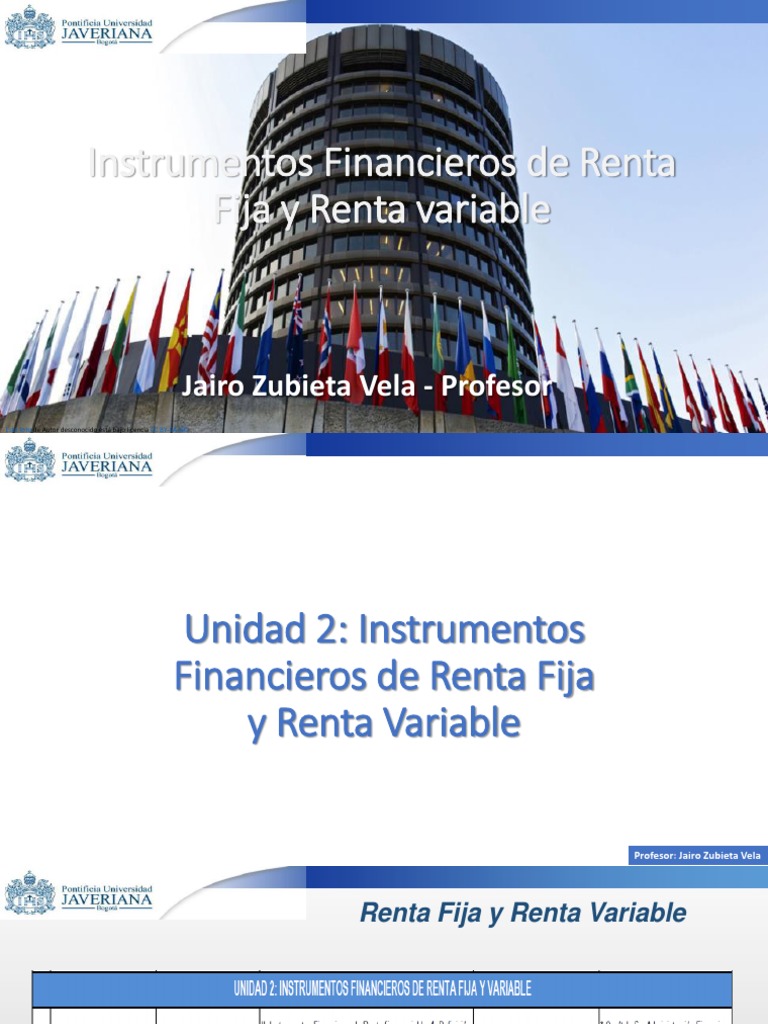 Unidad 2 - Instrumentos Financieros de Renta Fija y Renta Variable PDF ...