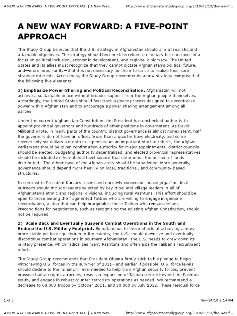 A New Way Forward - A Five-Point Approach - A New Way Forward | PDF ...