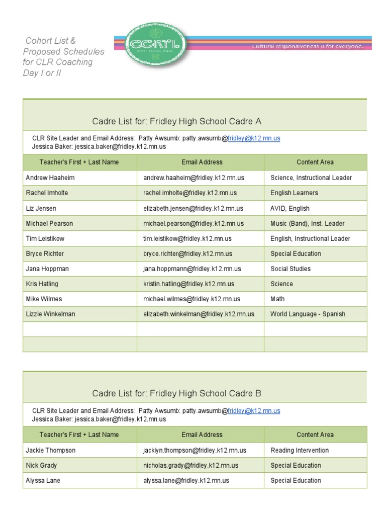 CLR Cycle Planning - Fridley | PDF