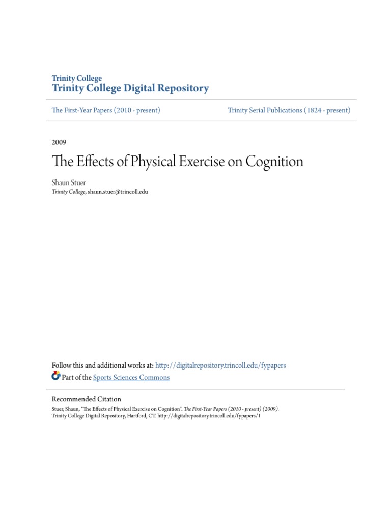 The Effects of Physical Exercise On Cognition | PDF | Dementia ...