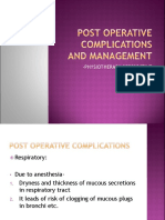 Post Operative Complications and Management