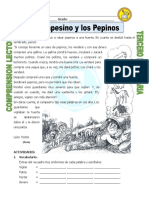 Ficha El Campesino y Los Pepinos para Tercero de Primaria