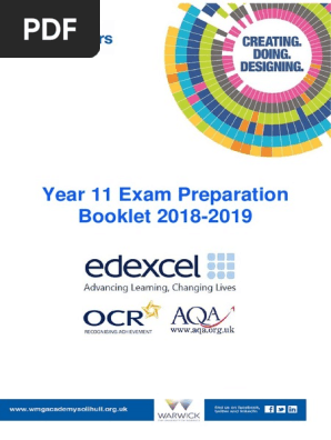 Year 11 Gcse Revision Guidance And Exam Booklet Solihull Pdf Test Assessment