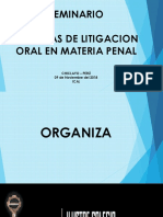 Seminario de Tecnicas de Litigacion Oral en Materia Penal