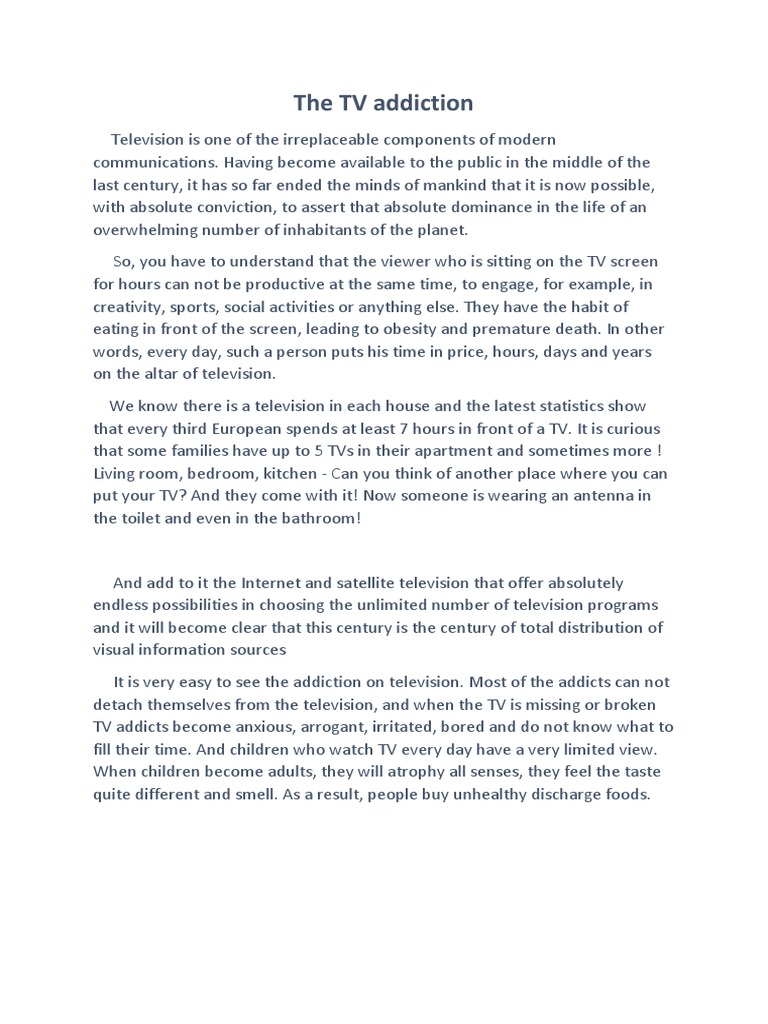 The TV Addiction | PDF