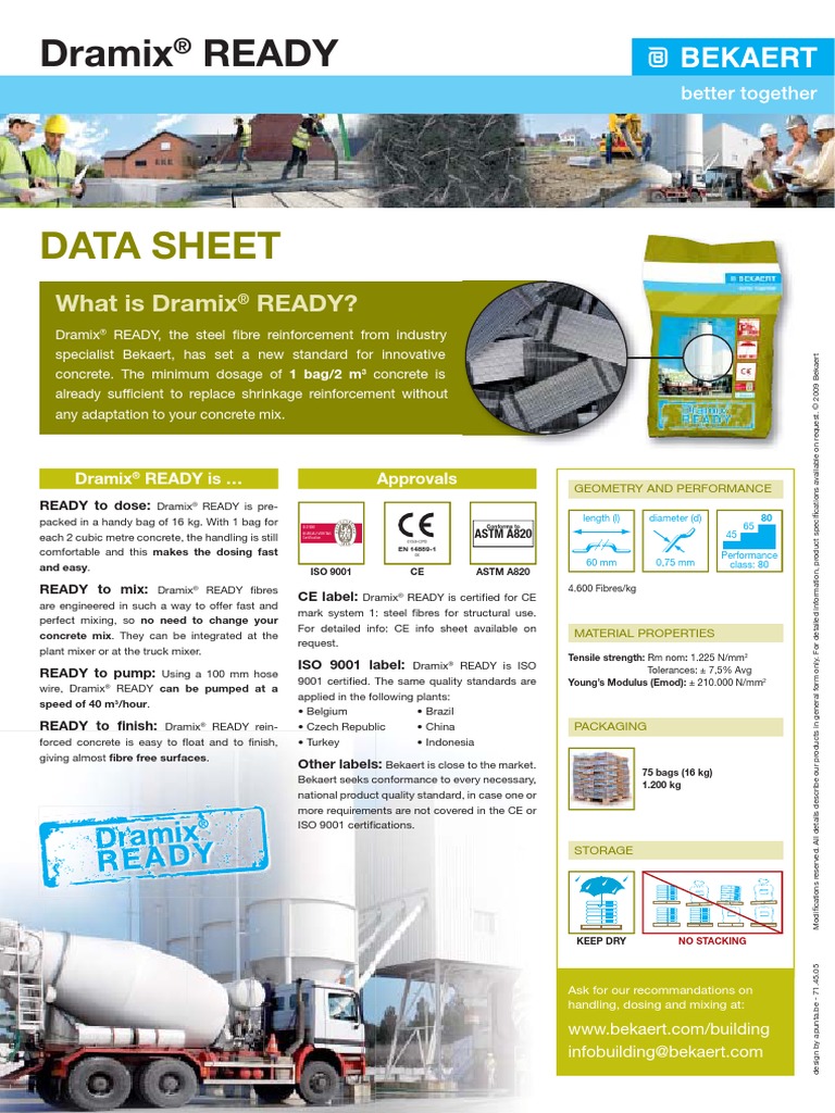Datasheet Dramix Ready | PDF | Iso 9000 | Fibers