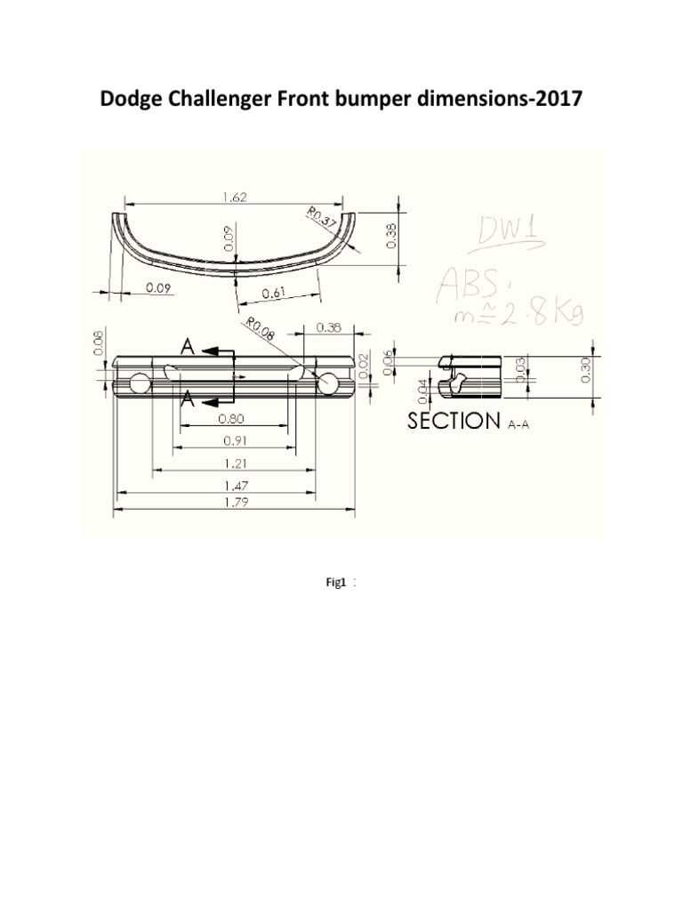 Dodge Challenger Front Bumper Dimensions2017 PDF