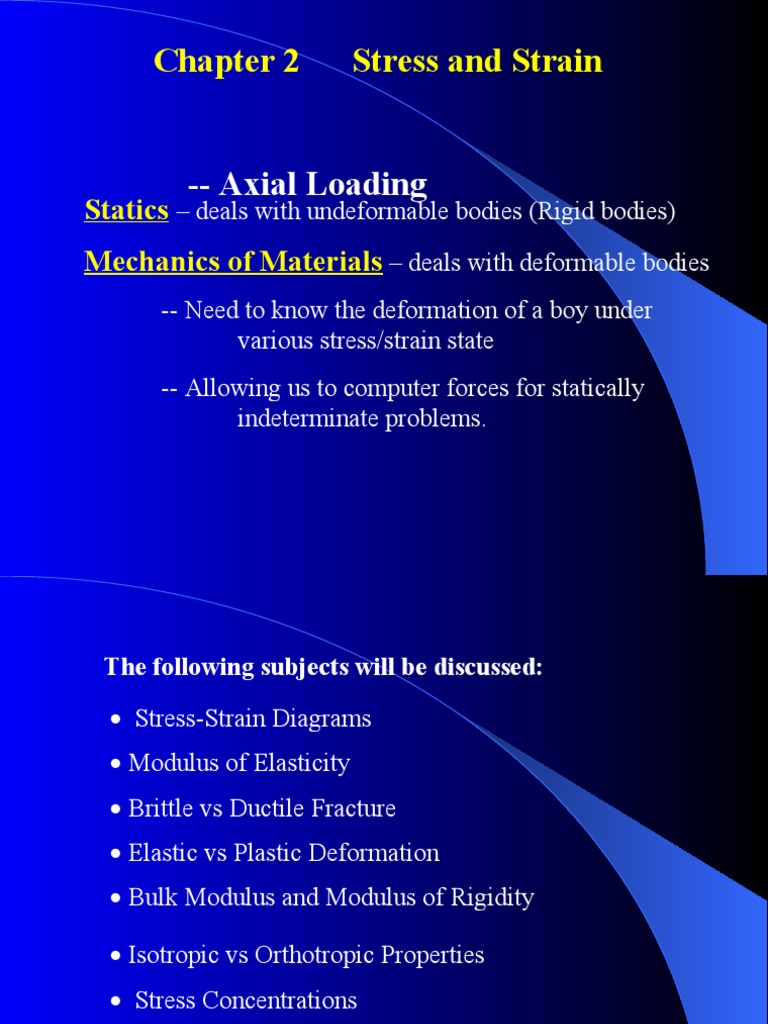 Stress and Strain in Axial Loading | PDF | Deformation (Engineering ...