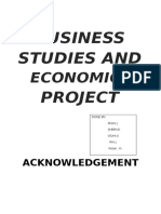 Business Studies and Economics Project